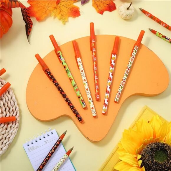 Yeaqee 48 Pcs Fall Pens Bulk Autumn Ballpoint Pen for Kids Adults Back to - Picture 2 of 7